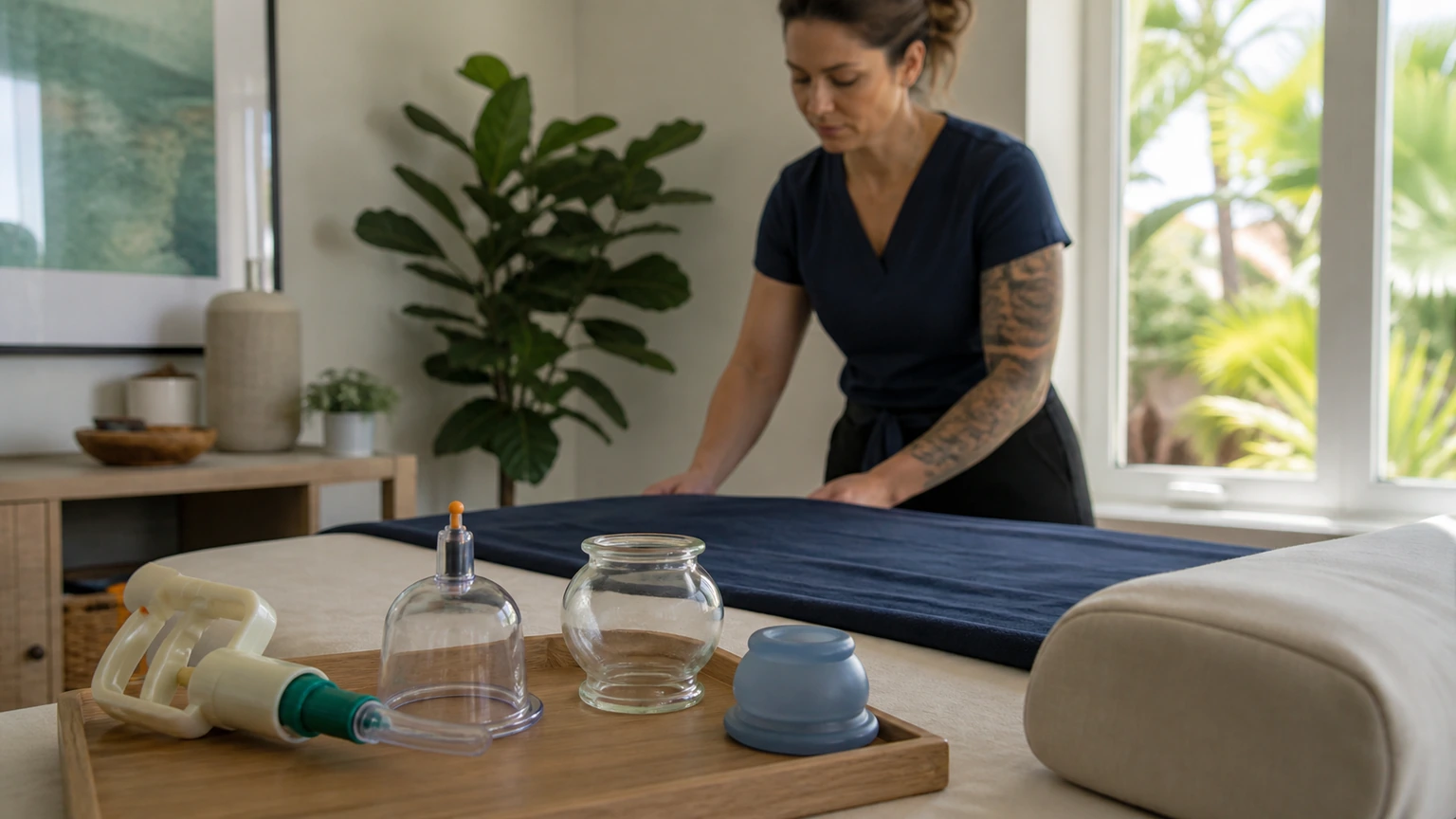 Editorial photograph illustrating What Is Cupping Therapy? Benefits, Types & How It Works