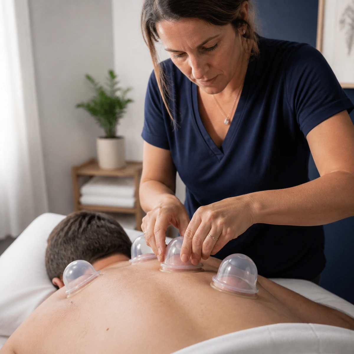 Traditional suction therapy, guided by Dr. Tsai at Advanced Acupuncture