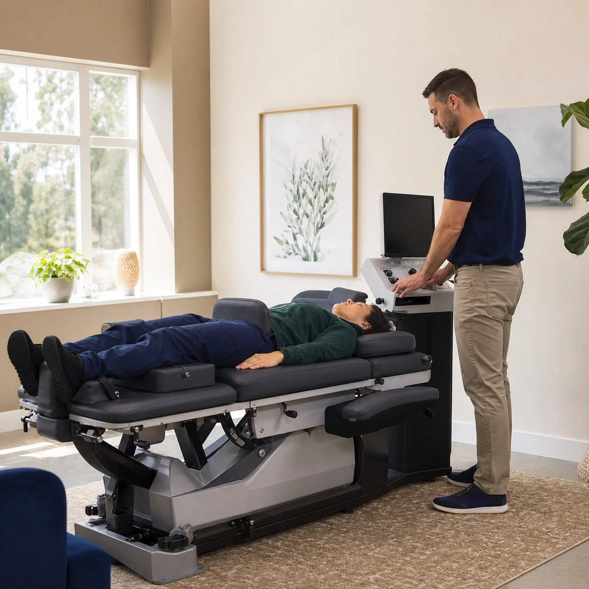 Non-surgical decompression, guided by Dr. Tsai at Advanced Acupuncture