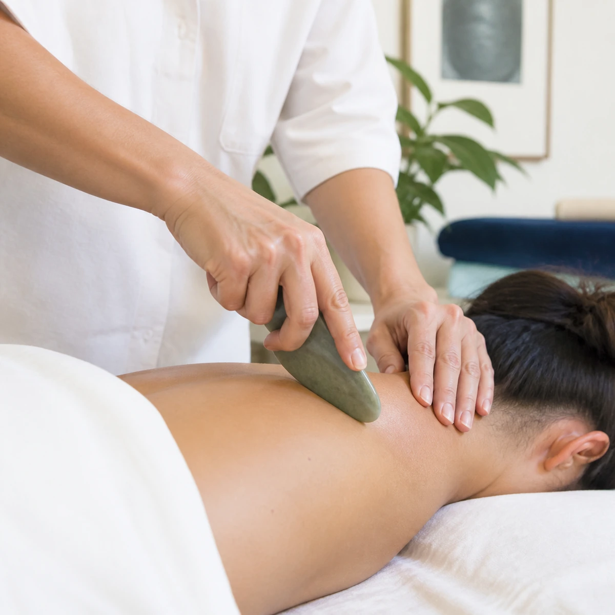 Gentle scraping therapy, guided by Dr. Tsai at Advanced Acupuncture