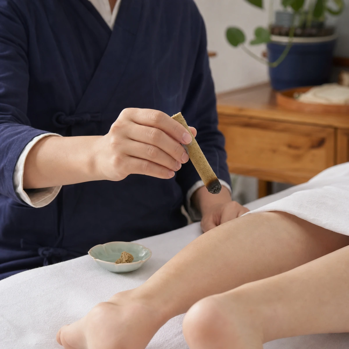 Ancient warming therapy, guided by Dr. Tsai at Advanced Acupuncture